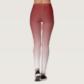 Trendy Red and White Ombre Leggings (Rückseite)