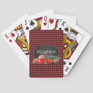 Trendy Red & Black Buffalo Kariert Red Vintag Truc Spielkarten