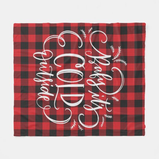 Trendy Red Black Buffalo Karierter Weihnachtsfeier Fleecedecke (Vorderseite (Horizontal))