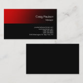 Trendy Red Black Chic Moderne Business Card Visitenkarte (Vorne/Hinten)