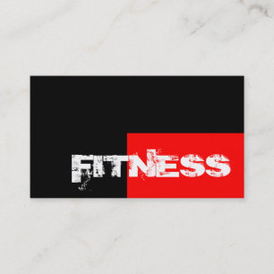 Trendy Red Black Fitness Personal Trainer Visitenkarte
