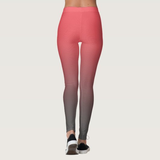 Trendy Red Black Gradient Leggings (Rückseite)