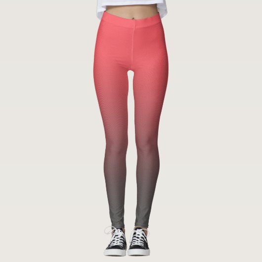 Trendy Red Black Gradient Leggings (Vorderseite)