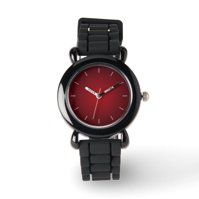 Trendy Red-Black Grainy Vignette Armbanduhr (Vorderseite)