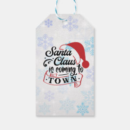 Trendy Red Black Text Santa Geschenkanhänger