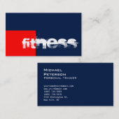 Trendy Red Blue Fitness Sport Business Card Visitenkarte (Vorne/Hinten)