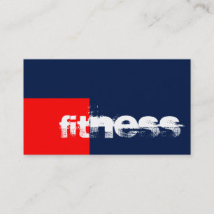 Trendy Red Blue Fitness Sport Business Card Visitenkarte
