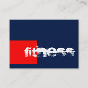 Trendy Red Blue Fitness Sport Business Card Visitenkarte