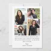 Trendy Red Bow Ribbon 5 FOTO Abschluss Dankeskarte (Rückseite)