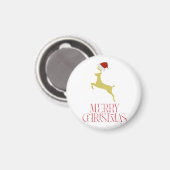 Trendy red Christmas print Magnet (Vorderseite/Rückseite)
