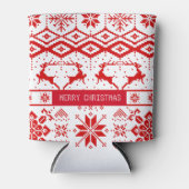 Trendy Red Christmas Reindeer Dosenkühler (Vorderseite)