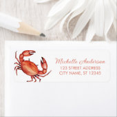 Trendy Red Crab Nautical Return Address Label (Insitu)