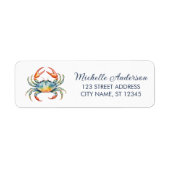 Trendy Red Crab Nautical Return Address Label (Vorne)
