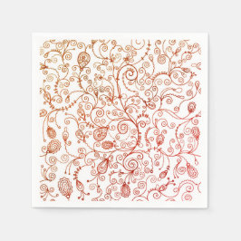 Trendy Red Floral Napkins Serviette