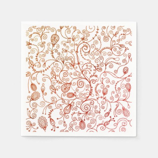 Trendy Red Floral Napkins Serviette (Vorderseite)