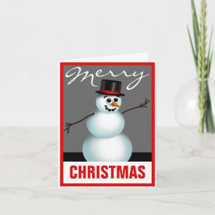 Trendy Red Frohe Weihnachtsschneekarte Feiertagskarte