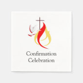 Trendy Red Gelb Fire Cross Taube Bestätigung Serviette (Vorderseite)