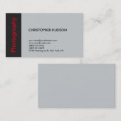 Trendy Red Gray Fotografie Visitenkarte (Vorne/Hinten)