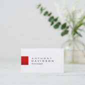 Trendy Red Gray White Contemporary Business Card Visitenkarte (Stehend Vorderseite)