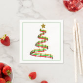 Trendy Red, Green und Gold Weihnachtsbaum Serviette (Beispiel)
