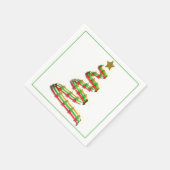 Trendy Red, Green und Gold Weihnachtsbaum Serviette (Ecke)