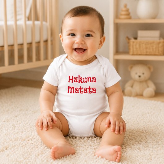 Trendy Red Hakuna Matata Baby Strampler