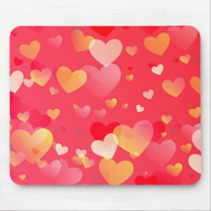 Trendy Red Heart Pattern Mousepad