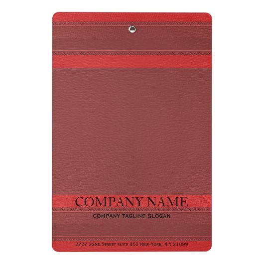 Trendy Red Leather Look Mini Klemmbrett (Rückseite)