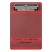 Trendy Red Leather Look Mini Klemmbrett (Vorderseite)