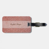 Trendy Red Marble Texture, Monogram Personalisiert Gepäckanhänger (Rückseite horizontal)