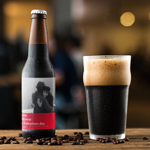 Trendy Red Quote und Foto   Valentines Gift Bierflaschenetikett