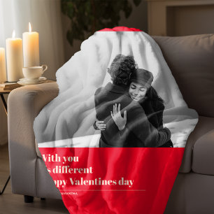 Trendy Red Quote und Foto   Valentines Gift Fleecedecke