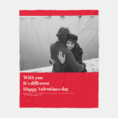 Trendy Red Quote und Foto | Valentines Gift Fleecedecke (Vorderseite)