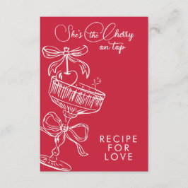 Trendy Red She's The Cherry On Top Bridal Shower Begleitkarte