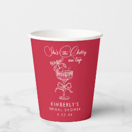 Trendy Red She's The Cherry On Top Bridal Shower Pappbecher