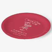 Trendy Red She's The Cherry On Top Bridal Shower Pappteller (Schrägansicht)