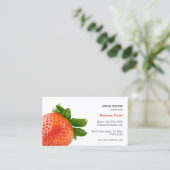 Trendy Red Strawberry Nutritionist Business Card Visitenkarte (Stehend Vorderseite)