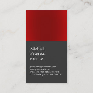 Trendy Red Strip Gray Consultant Business Card Visitenkarte