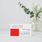 Trendy Red Strip Schwarz-weiße Visitenkarte (Stehend Vorderseite)