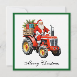 Trendy Red Tractor Funny Christmas Non-Foto Feiertagskarte