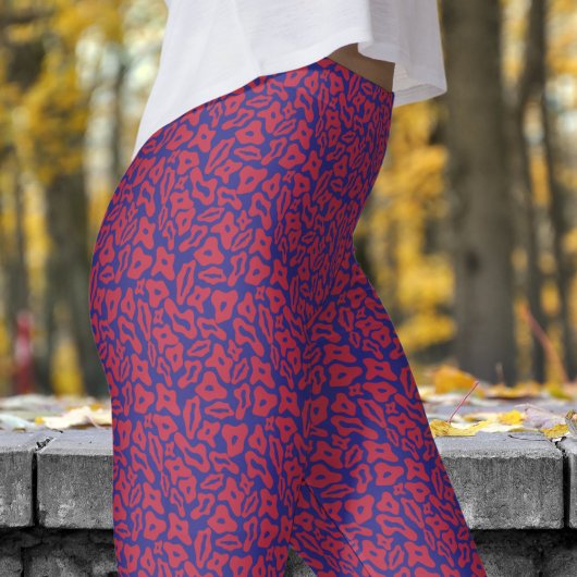 Trendy Red und Colbolt Blue Pattern Leggings