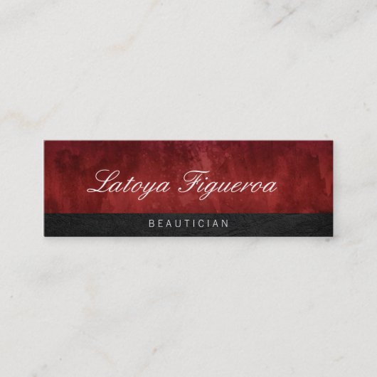 Trendy Red Vintag / Stylish Black Trim Mini Visitenkarte (Vorderseite)