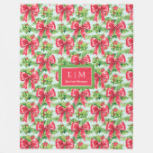 Trendy red watercolor preppy custom name fleece (Vorderseite)