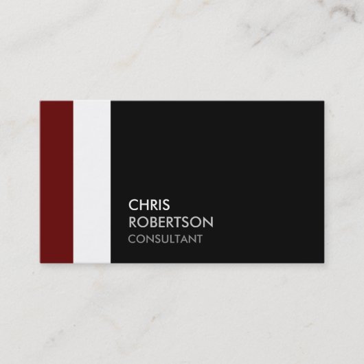 Trendy Red White Black Attractive Business Card Visitenkarte (Vorderseite)