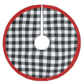 Trendy Red White Black Lumberjack Buffalo Kariert Polyester Weihnachtsbaumdecke (Vorderseite)