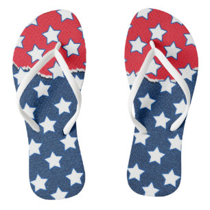 Trendy Red White & Blue Stars America Flag Muster Badesandalen
