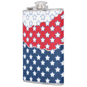 Trendy Red White & Blue Stars America Flag Muster Flachmann (Links)