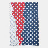 Trendy Red White & Blue Stars America Flag Muster Geschirrtuch (Vertikal)