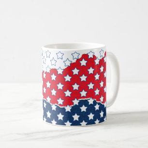 Trendy Red White & Blue Stars America Flag Muster Kaffeetasse