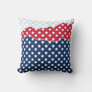 Trendy Red White & Blue Stars America Flag Muster Kissen